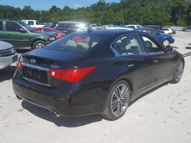 JN1AV7AP5EM690678 - 2014 INFINITI Q50 HYBRID BLACK photo 4