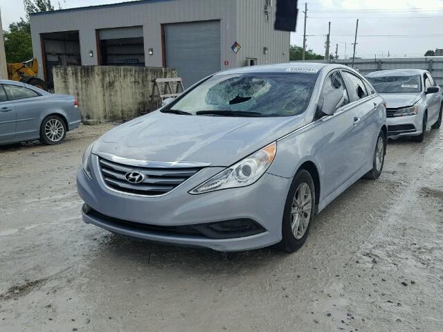 5NPEB4AC0EH925663 - 2014 HYUNDAI SONATA GLS BLUE photo 2