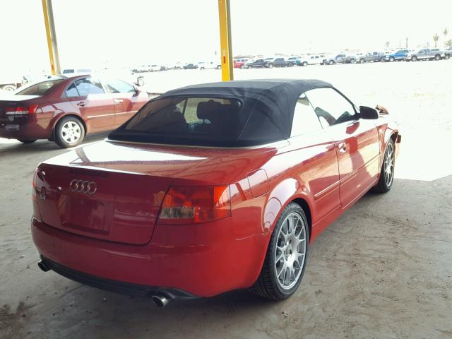 WUARL48H26K900821 - 2006 AUDI S4 QUATTRO RED photo 3