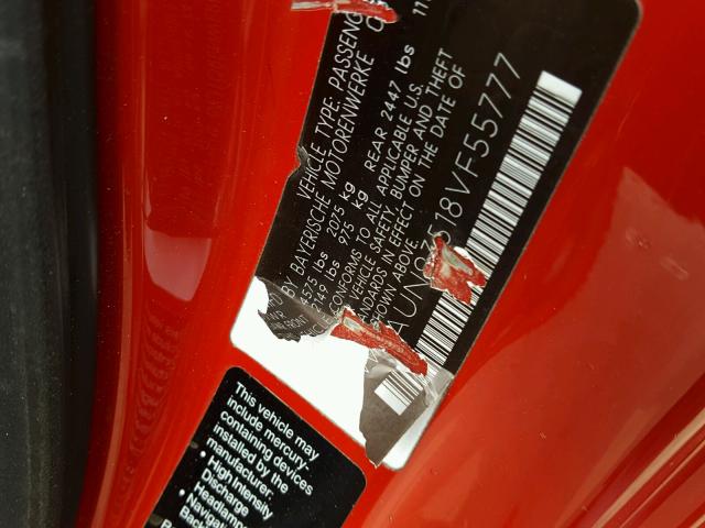 WBAUN93518VF55777 - 2008 BMW 135 I RED photo 10