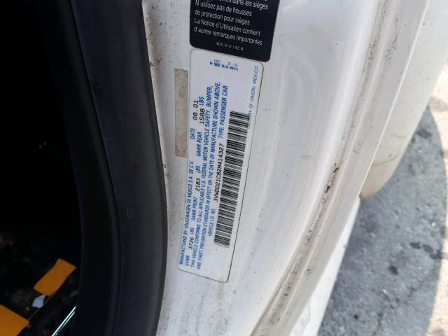 3VWDD21C82M414327 - 2002 VOLKSWAGEN NEW BEETLE 白色 照片 10