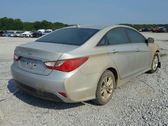 5NPEB4AC7EH916720 - 2014 HYUNDAI SONATA SILVER photo 4