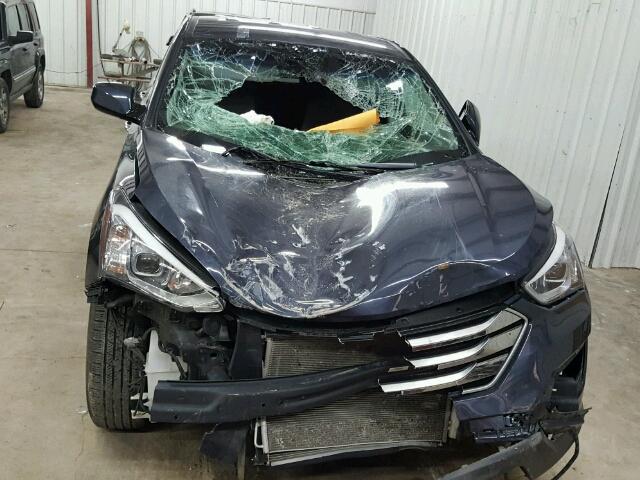 5XYZT3LB6GG318237 - 2016 HYUNDAI SANTA FE S 蓝色 照片 9