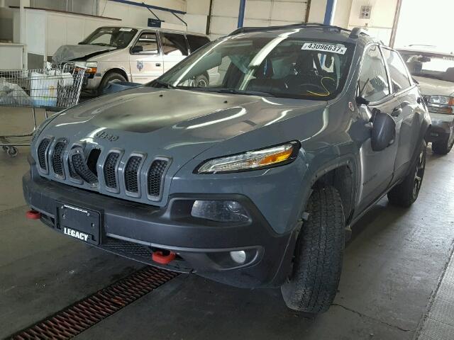 1C4PJMBB2EW134966 - 2014 JEEP CHEROKEE T BLUE photo 2