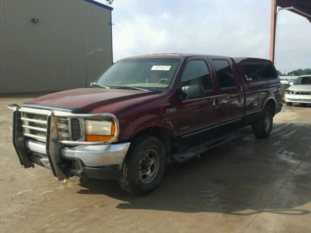 1FTNW20FXYEA11025 - 2000 FORD F250 MAROON photo 2