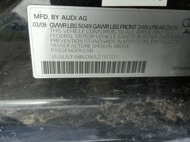 WAUVF98K09A210701 - 2009 AUDI A4 2.0T AV BLACK photo 10