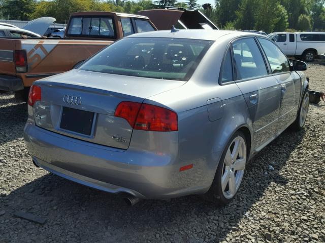 WAUEF78E88A036597 - 2008 AUDI A4 S-LINE GRAY photo 4