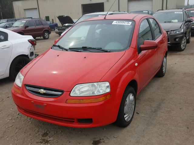 KL1TD52695B476301 - 2005 CHEVROLET AVEO BASE Қызыл фото 2