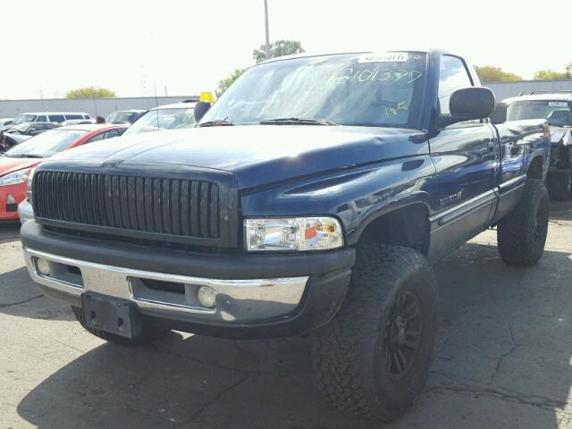 1B7HF16Z6YS547027 - 2000 DODGE RAM 1500 BLUE photo 2