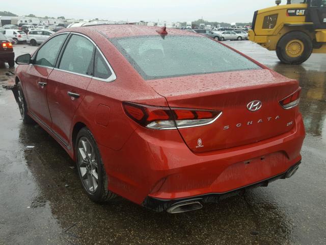 5NPE34AB6JH616990 - 2018 HYUNDAI SONATA RED photo 3