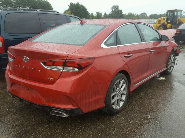 5NPE34AB6JH616990 - 2018 HYUNDAI SONATA RED photo 4