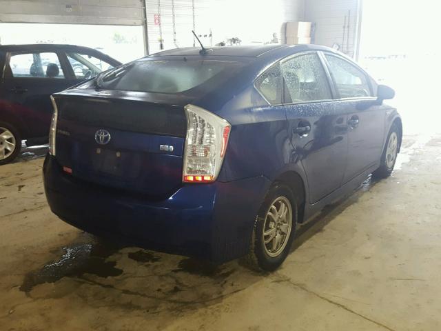 JTDKN3DU4A0013392 - 2010 TOYOTA PRIUS BLUE photo 4