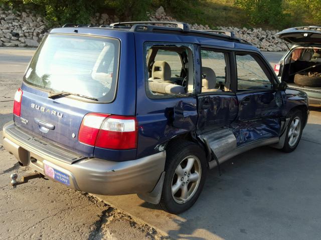JF1SF65532H714326 - 2002 SUBARU FORESTER S BLUE photo 4