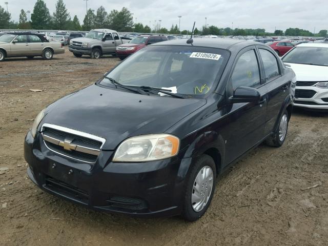 KL1TD56E39B620710 - 2009 CHEVROLET AVEO LS BLACK photo 2