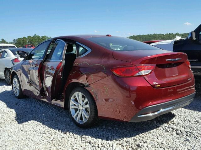 1C3CCCAB1FN608549 - 2015 CHRYSLER 200 LIMITE MAROON photo 3