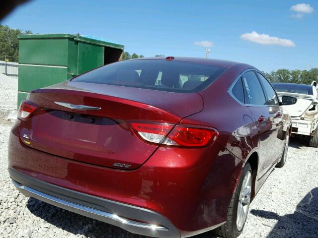 1C3CCCAB1FN608549 - 2015 CHRYSLER 200 LIMITE MAROON photo 4