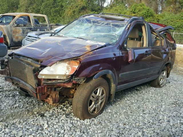 SHSRD78832U007956 - 2002 HONDA CR-V EX მუქწითელი ფოტო 2