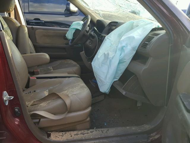 SHSRD78832U007956 - 2002 HONDA CR-V EX მუქწითელი ფოტო 5