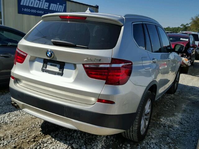 5UXWX5C5XBL700117 - 2011 BMW X3 SILVER photo 4