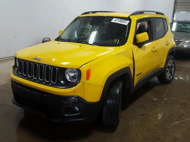 ZACCJBBB6HPF55352 - 2017 JEEP RENEGADE L YELLOW photo 2