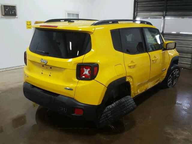 ZACCJBBB6HPF55352 - 2017 JEEP RENEGADE L YELLOW photo 4