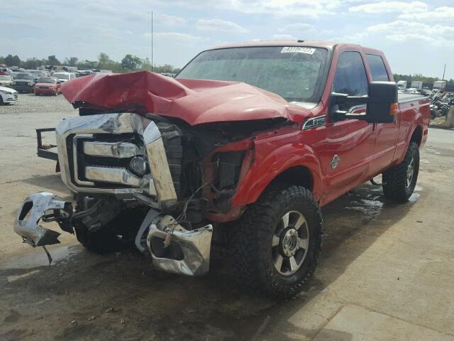 1FT8W3BT1DEA67662 - 2013 FORD F350 SUPER RED photo 2