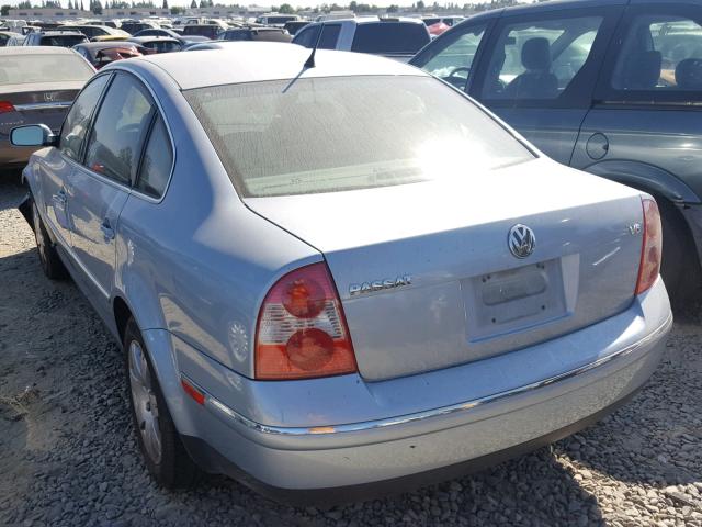 WVWRH63B43P255813 - 2003 VOLKSWAGEN PASSAT GLX BLUE photo 3