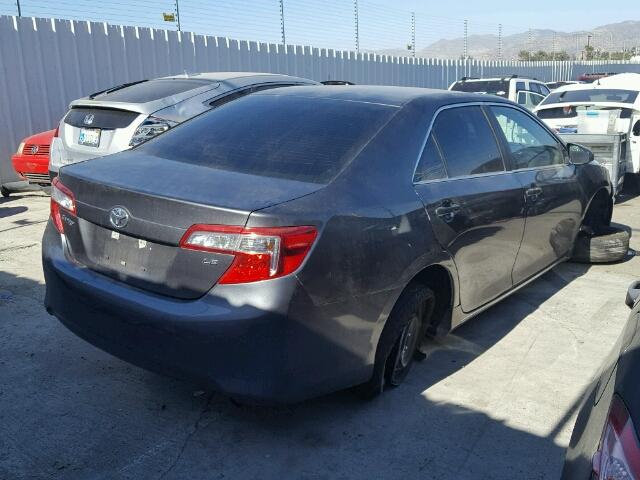 4T4BF1FK3DR294516 - 2013 TOYOTA CAMRY L GRAY photo 4