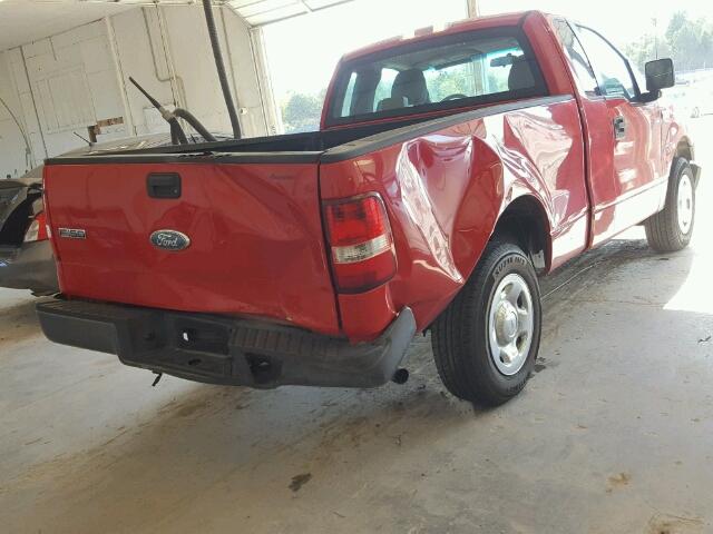 1FTRF12206NB74737 - 2006 FORD F150 RED photo 4