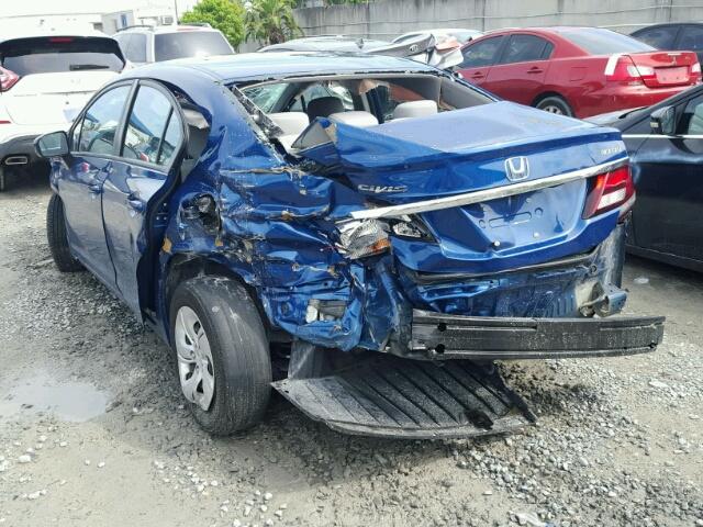 19XFB2F59FE051855 - 2015 HONDA CIVIC BLUE photo 3