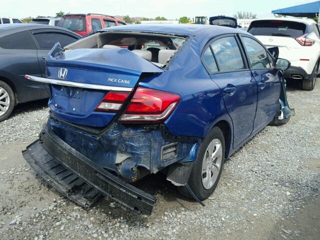 19XFB2F59FE051855 - 2015 HONDA CIVIC BLUE photo 4