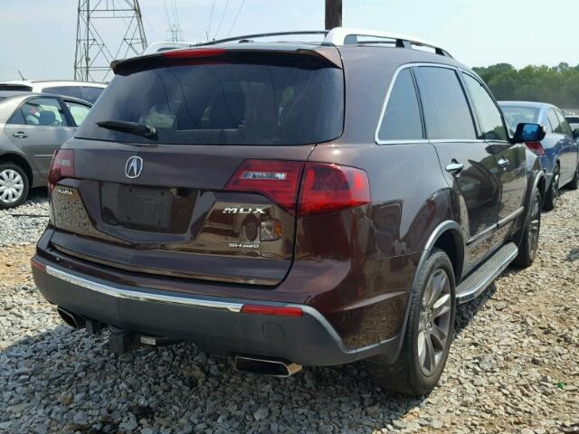 2HNYD2H79AH501853 - 2010 ACURA MDX ADVANC BURGUNDY photo 4