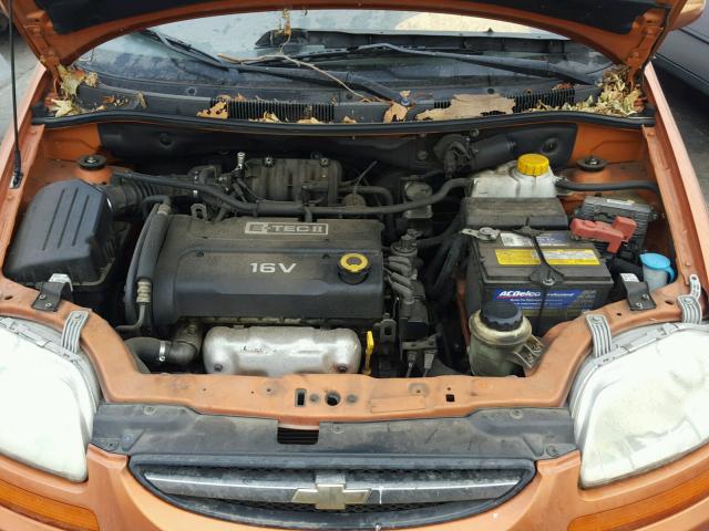KL1TD66677B756334 - 2007 CHEVROLET AVEO BASE Pomarańczowy zdjęcie 7