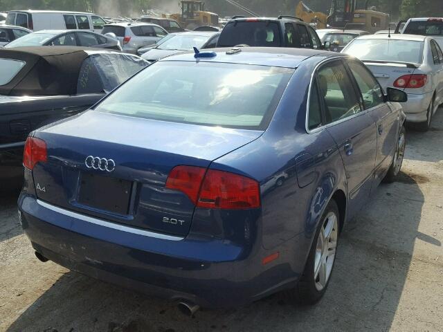 WAUDF78E16A157142 - 2006 AUDI A4 2.0T QU BLUE photo 4