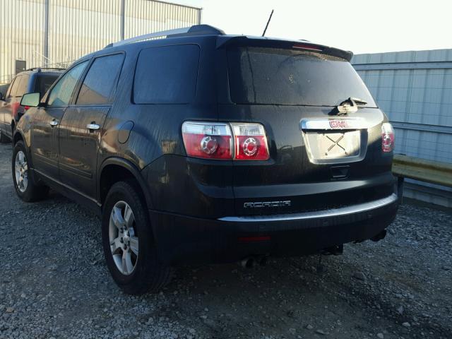 1GKLRLED3AJ265978 - 2010 GMC ACADIA BLACK photo 3