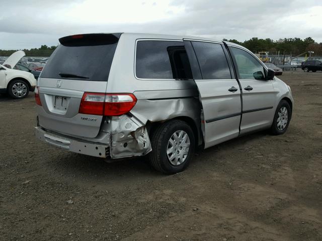 5FNRL38285B028255 - 2005 HONDA ODYSSEY LX SILVER photo 4