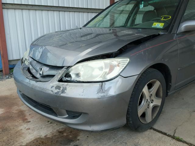 2HGES25715H565816 - 2005 HONDA CIVIC EX GRAY photo 9