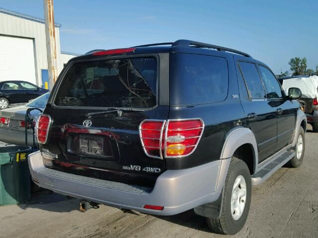 5TDBT44A72S091522 - 2002 TOYOTA SEQUOIA SR BLACK photo 4