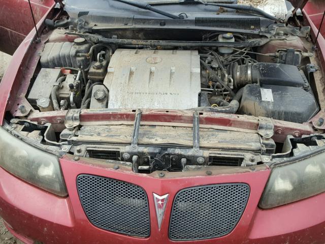 1G2HZ54Y85U106903 - 2005 PONTIAC BONNEVILLE MAROON photo 7