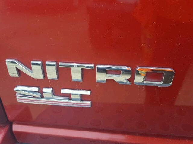 1D8GT58K37W689582 - 2007 DODGE NITRO SLT RED photo 9