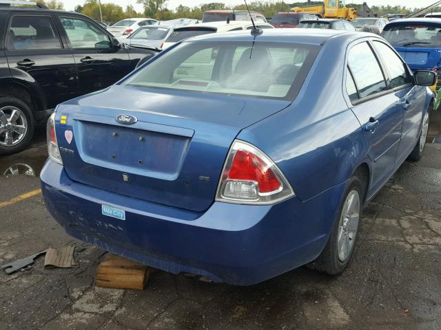 3FAHP07Z79R204462 - 2009 FORD FUSION SE BLUE photo 4