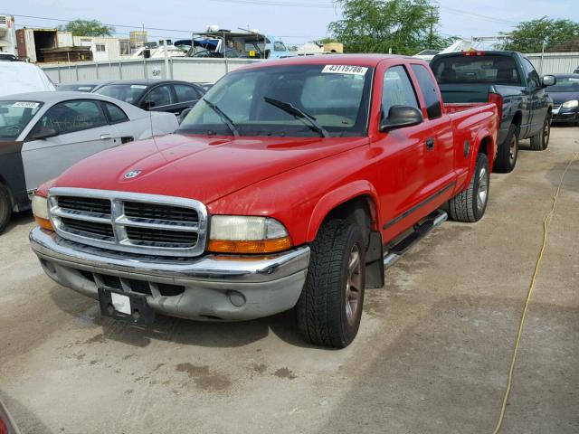 1D7GL42N14S651191 - 2004 DODGE DAKOTA SLT RED photo 2