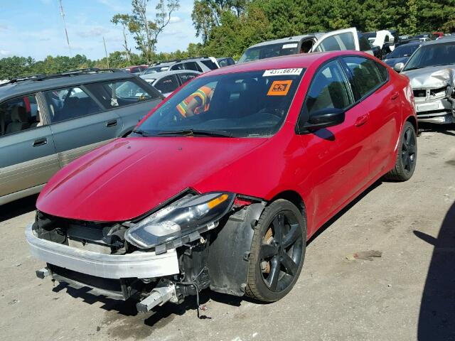 1C3CDFBBXED776353 - 2014 DODGE DART SXT RED photo 2