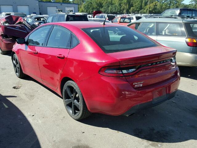 1C3CDFBBXED776353 - 2014 DODGE DART SXT RED photo 3