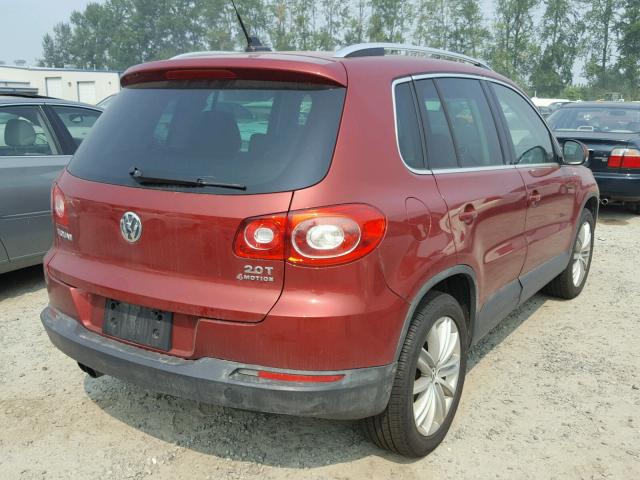 WVGBV7AX5AW003985 - 2010 VOLKSWAGEN TIGUAN SE RED photo 4