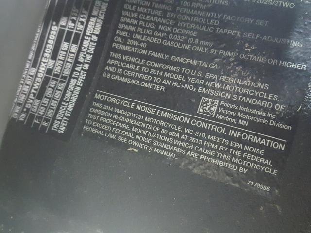 5VPTW36NXE3038035 - 2014 VICTORY MOTORCYCLES CROSS COUN BLACK photo 19