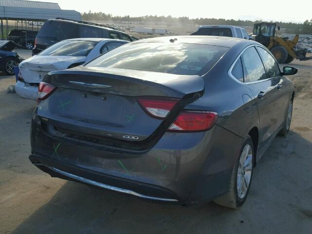 1C3CCCAB3FN669997 - 2015 CHRYSLER 200 LIMITE GRAY photo 4