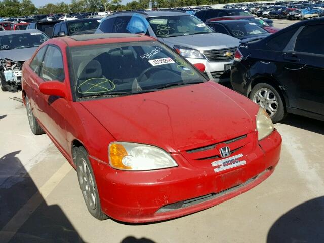 1HGEM22921L074636 - 2001 HONDA CIVIC SI RED photo 1