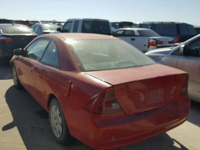 1HGEM22921L074636 - 2001 HONDA CIVIC SI RED photo 3