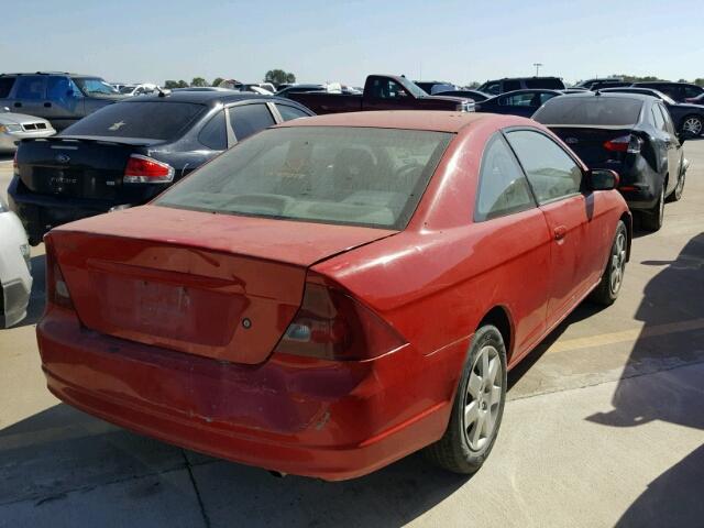 1HGEM22921L074636 - 2001 HONDA CIVIC SI RED photo 4